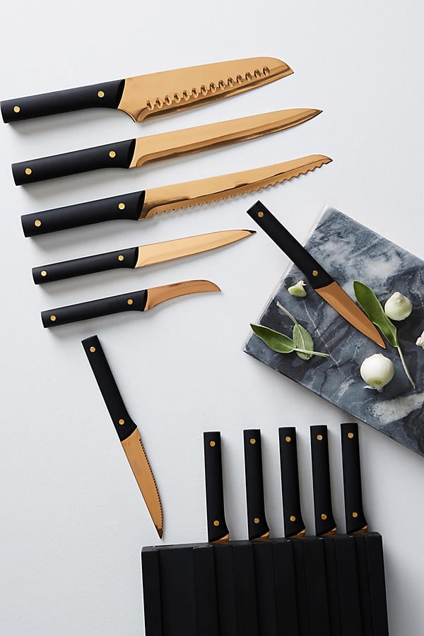 Anthropologie Golden 13-Piece Knife Block Set