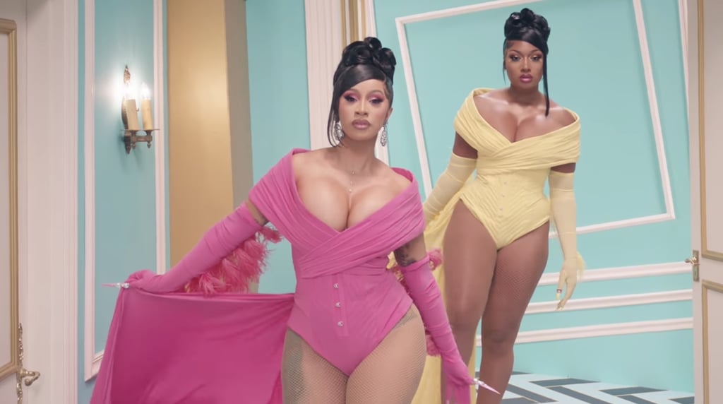 Cardi B and Megan Thee Stallion's Pastel Bodysuits in the "WAP" Music Video