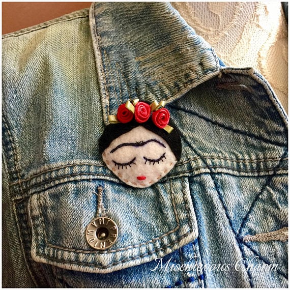 Felt Frida Brooch Pin