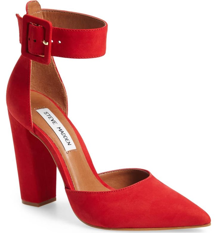 steve madden red block heels