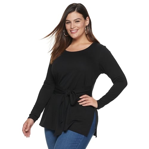 Evri Plus Size Tie Waist Top Stylish Plus Size Clothing Under