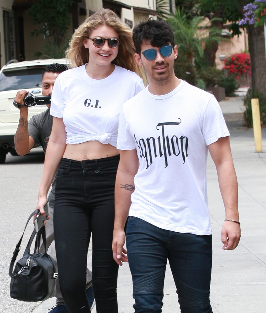 Gigi Hadid Wears a "G.I." Shirt With Joe Jonas | Pictures