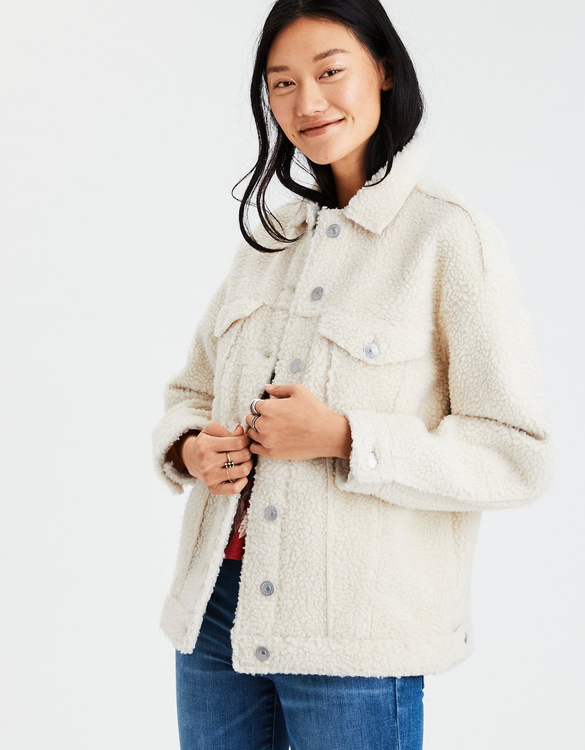 AE Faux Sherpa Trucker Jacket The Clothes That Will Make You Say