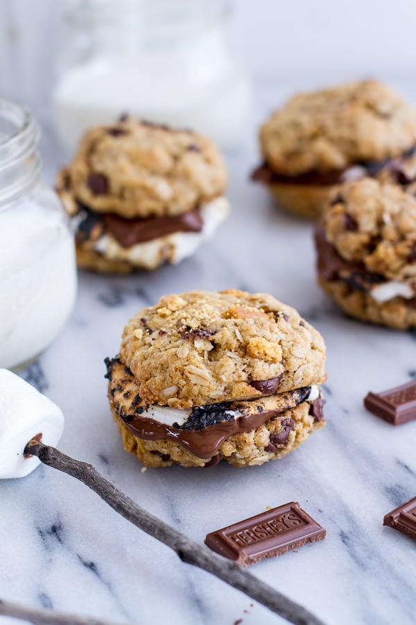 Oatmeal Chocolate Chip Graham Cracker Cookie S'mores
