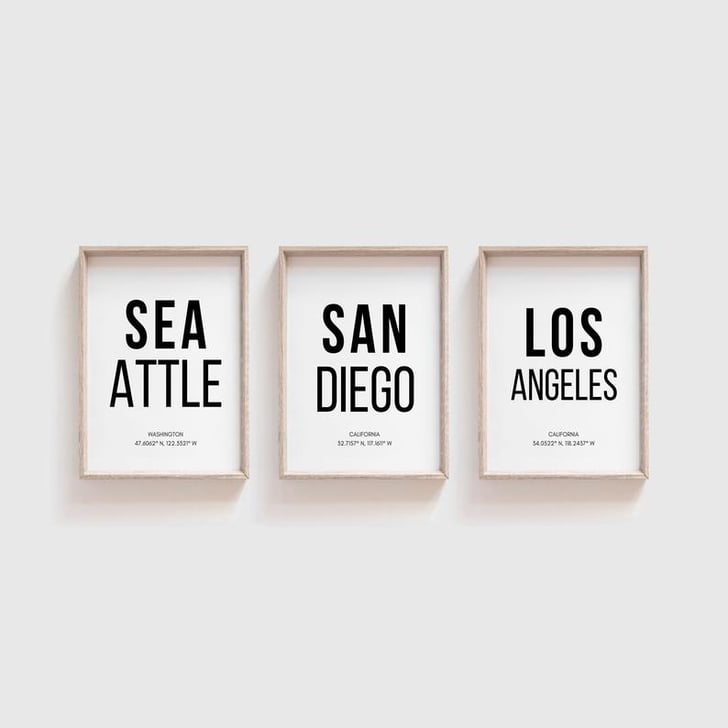 City Print Set of 3 Wall Art Set Cute Wall Art From Etsy POPSUGAR
