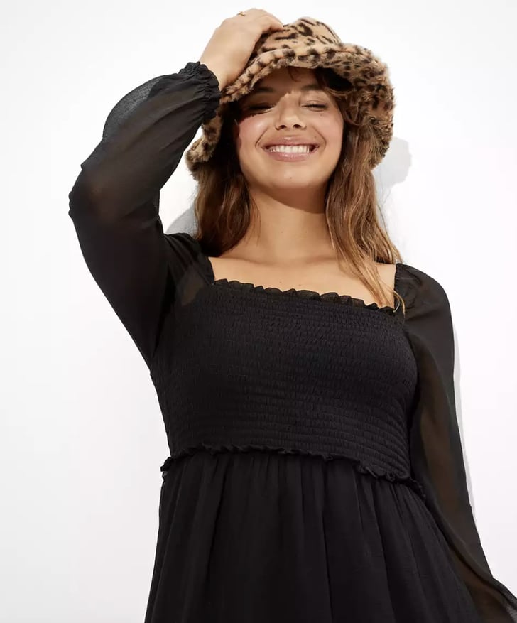 AE Long Sleeve Smocked Dress | 21 