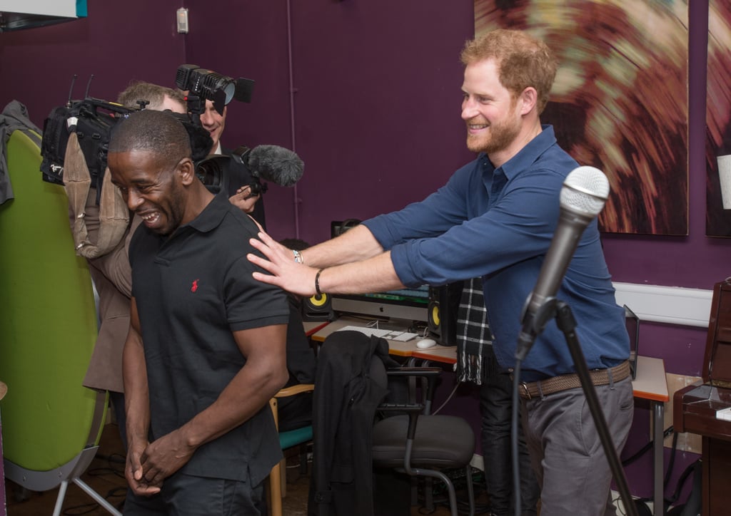 Prince Harry at Russell Youth Centre in Nottingham 2016