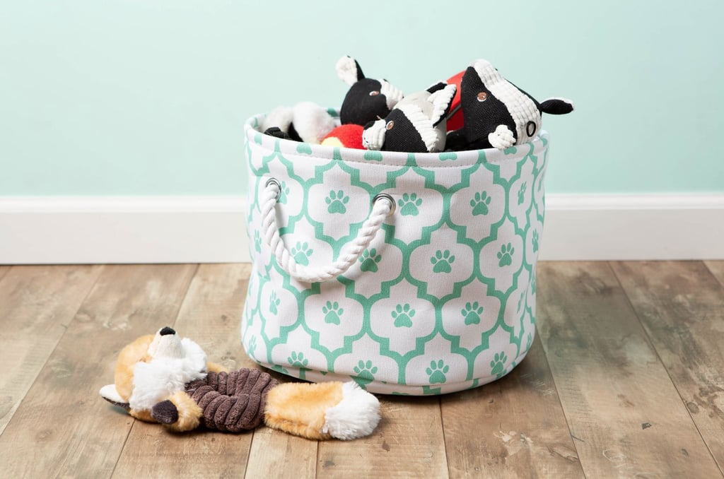 Paw Lattice Print Round Dog Storage Bin