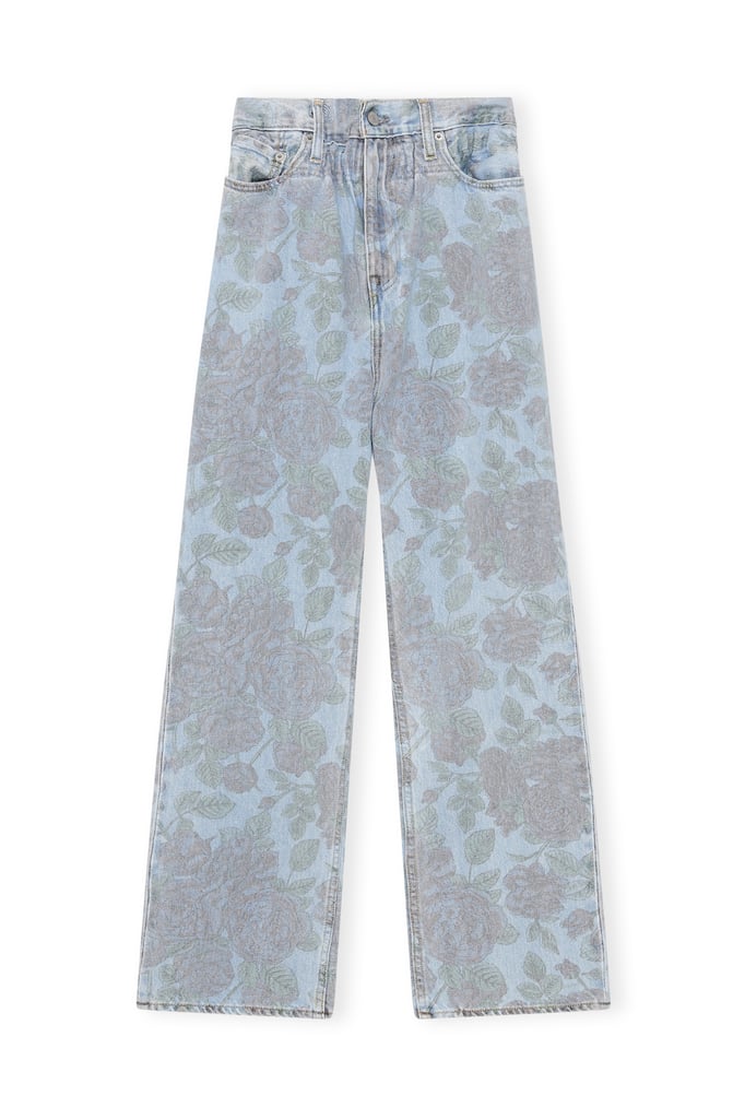 Ganni x Levi's Printed Light Indigo High-Waisted Pants