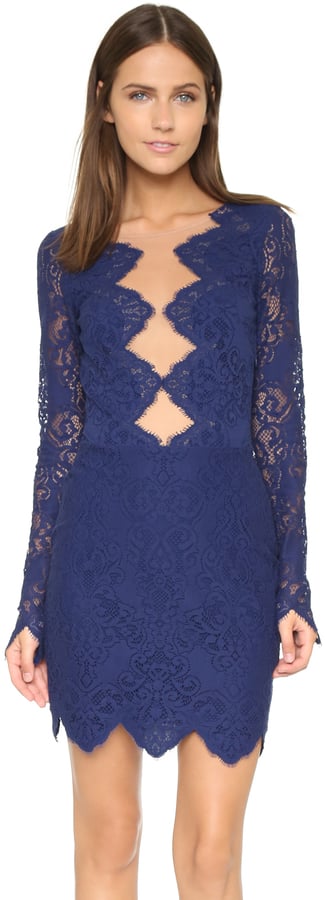 For Love & Lemons Noir Lace Mini Dress ($224)