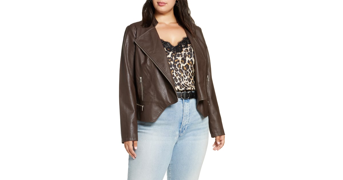 halogen faux leather jacket