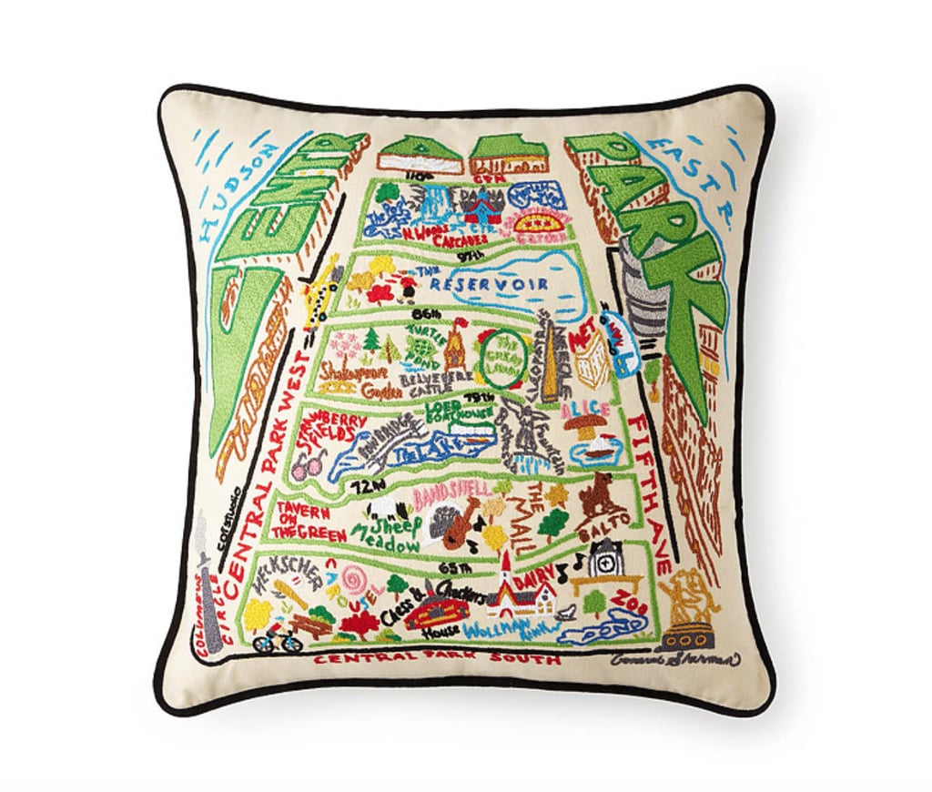 Hand-Embroidered Central Park Pillow