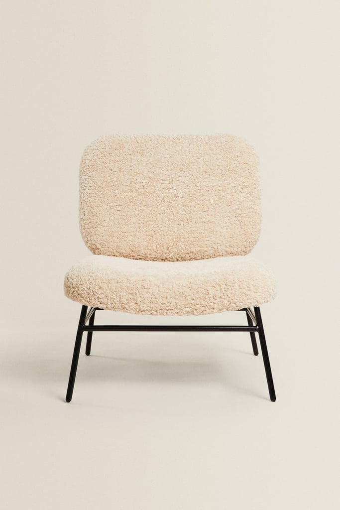 The Best Modern Fuzzy Chair: Zara Faux Shearling Chair