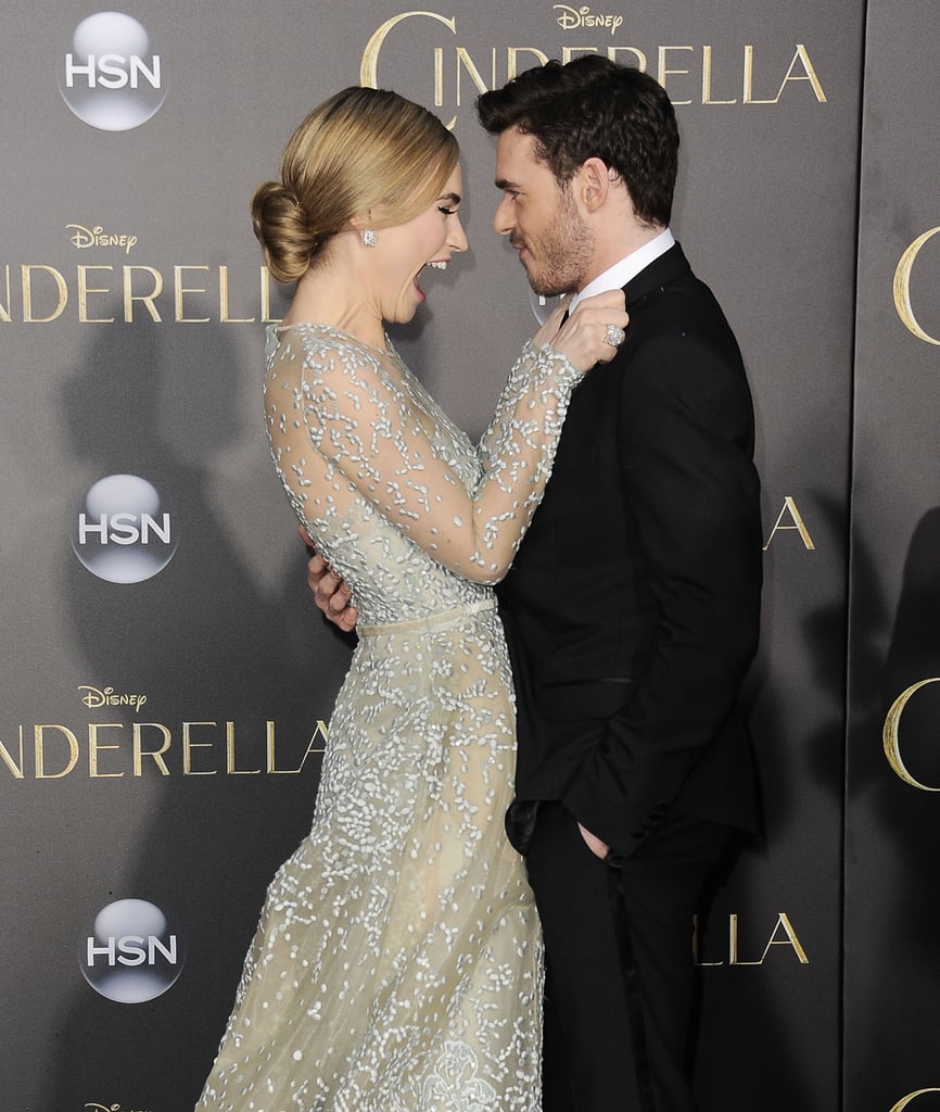 Lily James and Richard Madden at Cinderella Premiere Photos