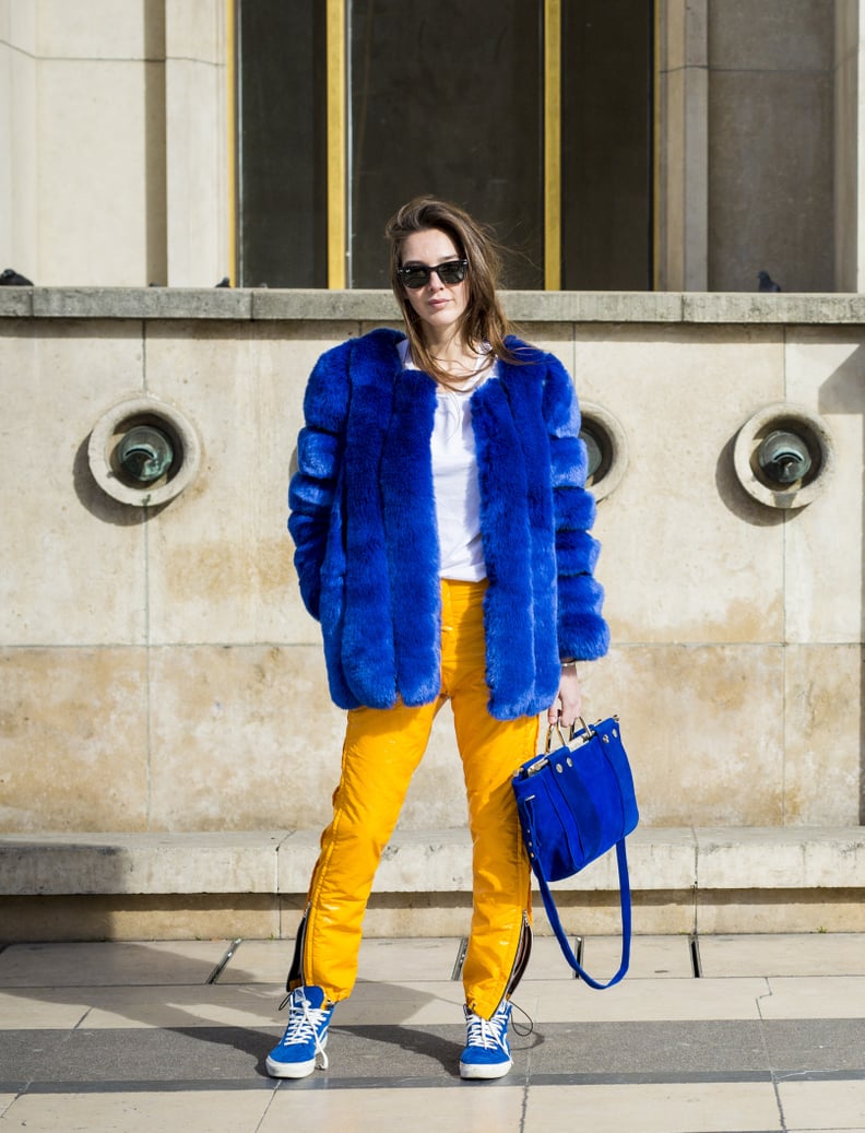 With a Bright Furry Jacket and Even Brighter Pants