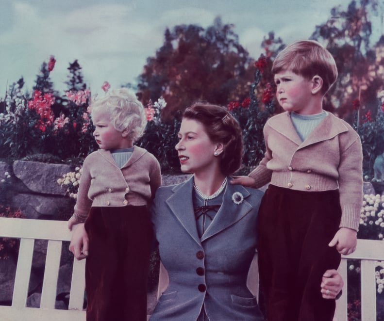 Queen Elizabeth II With Princess Anne and Prince Charles in Balmoral in 1952