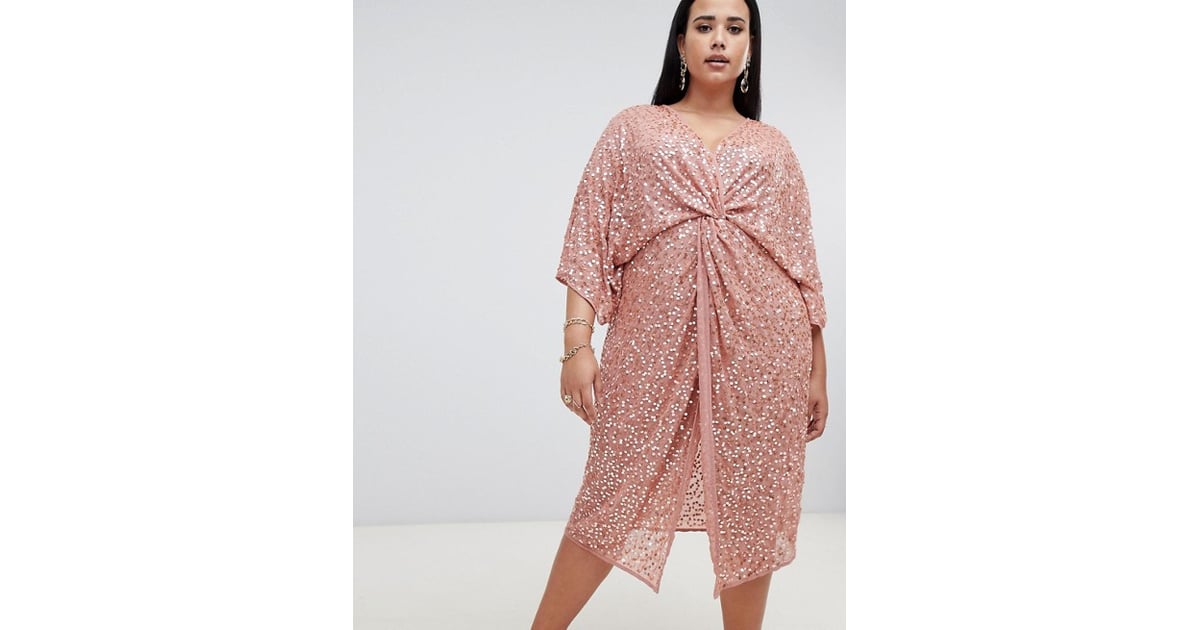 sequin kimono midi dress