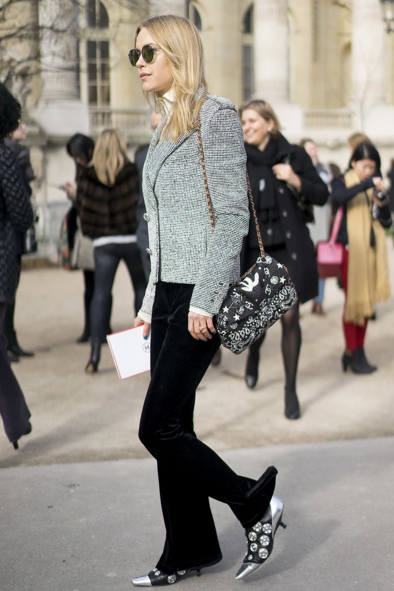 A Tweed Blazer and Velvet Pants