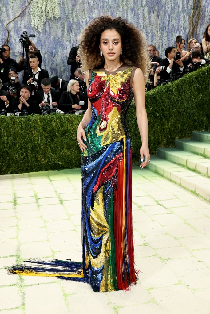 Chase Infiniti at the 2026 Met Gala wearing Thom Browne