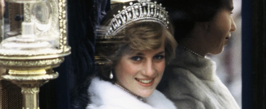 Kate Middleton Wearing a Blue Lace Dress and Tiara