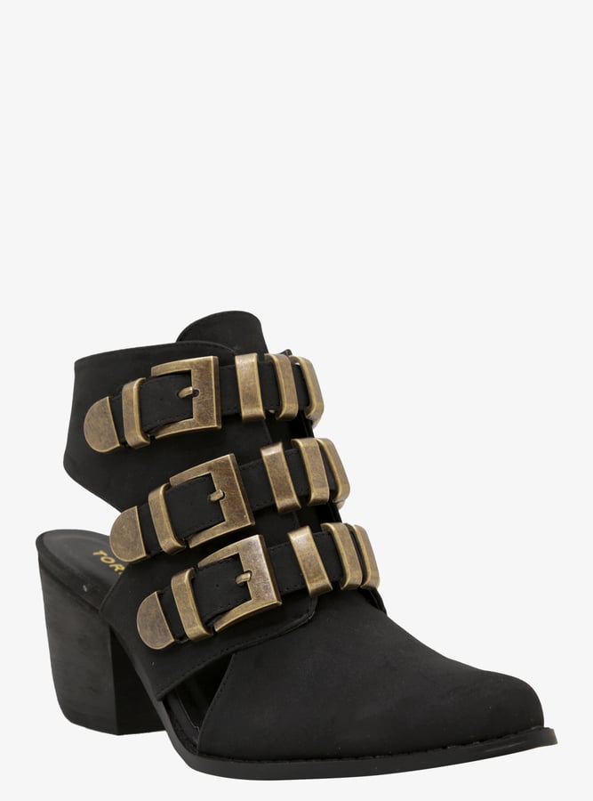 Torrid Triple Buckle Cutout Booties