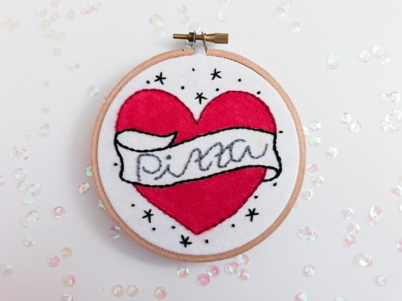 Pizza Embroidery Hoop