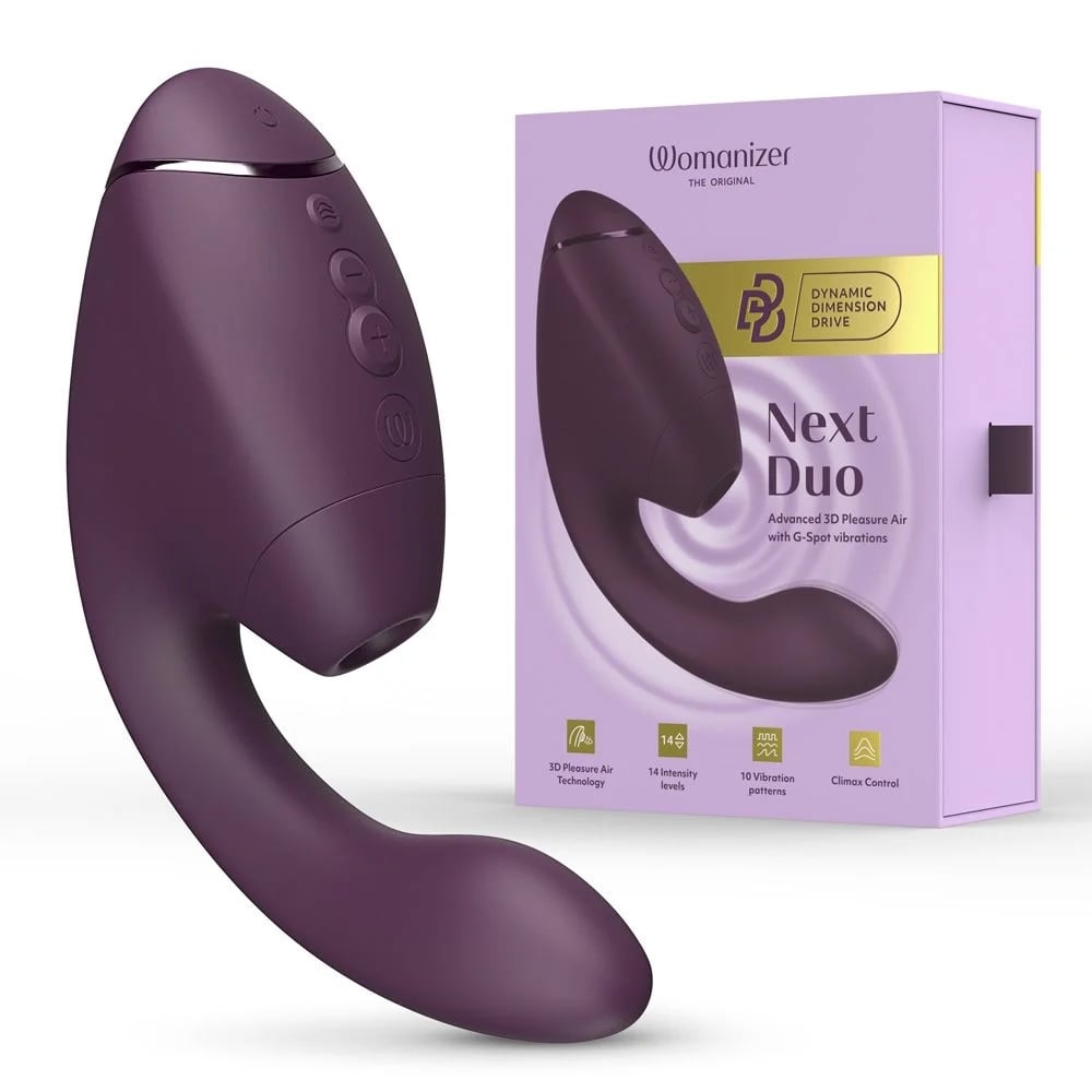 Womanizer Duo Clitoral & G-Spot Dual Stimulator ($149, originally $219)
If you love the sensation of clitoral play but crave G-spot stimulation, Womanizer's new sex toy doesn't make you choose. Its Clitoral & G-Spot Dual Stimulator combines Advanced 3D Pleasure Air technology with internal G-spot vibrations to deliver multi-layered, next-level orgasms. The brand even throws in a free toy with orders above $199, so consider this a two-for-one deal.