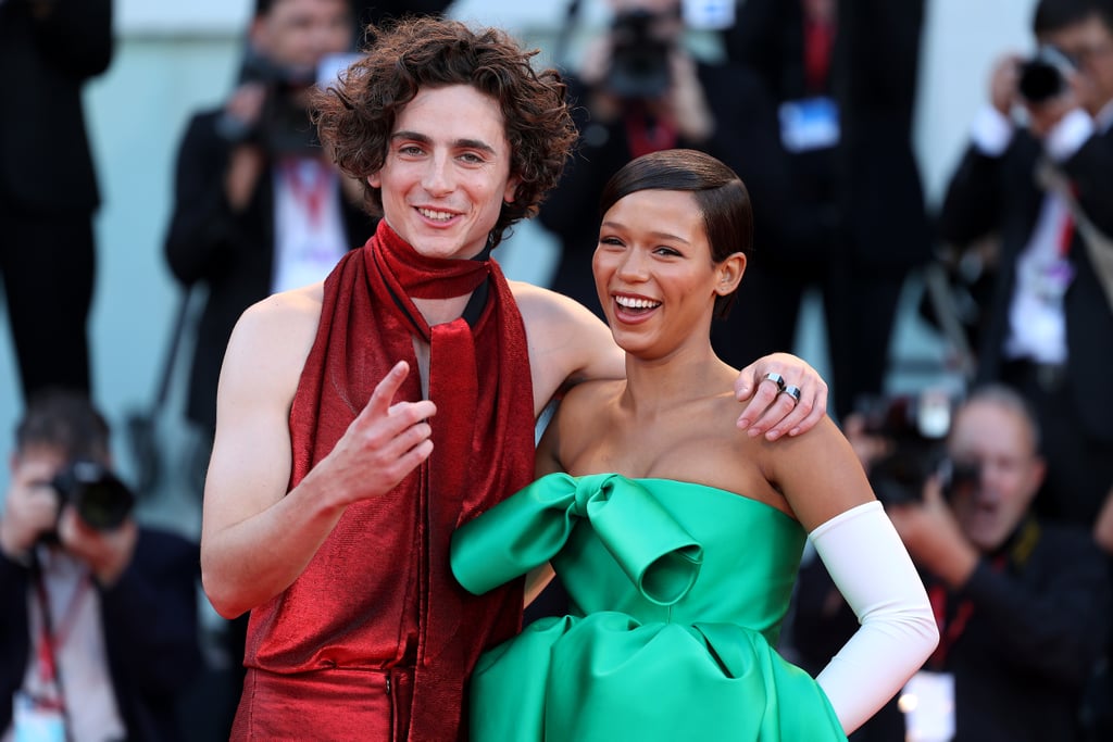 Timothée Chalamet and Taylor Russell at the 2022 Venice Film Festival