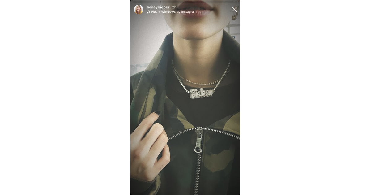 Hailey's Bieber Nameplate Necklace | Hailey Baldwin's Bieber Necklace