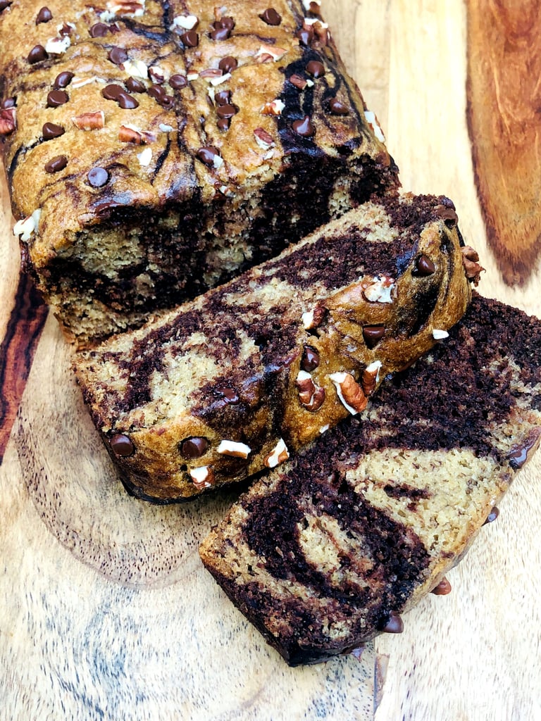 Chocolate Marbled Banana Protein Bread