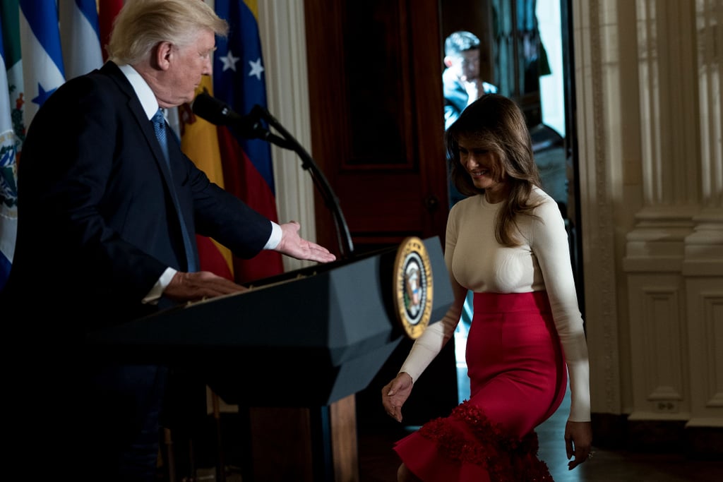 Melania Trump Red Skirt For Hispanic Heritage Month