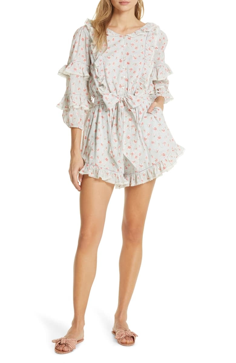 Love Sam Floral Print Ruffle Romper