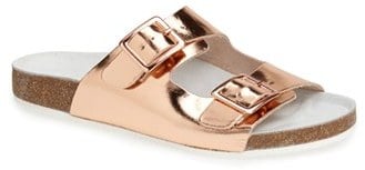 Topshop Metallic Slide Sandals