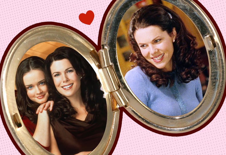 a heart locket with a photo of Rory and Lorelai Gilmore from Gilmore Girls