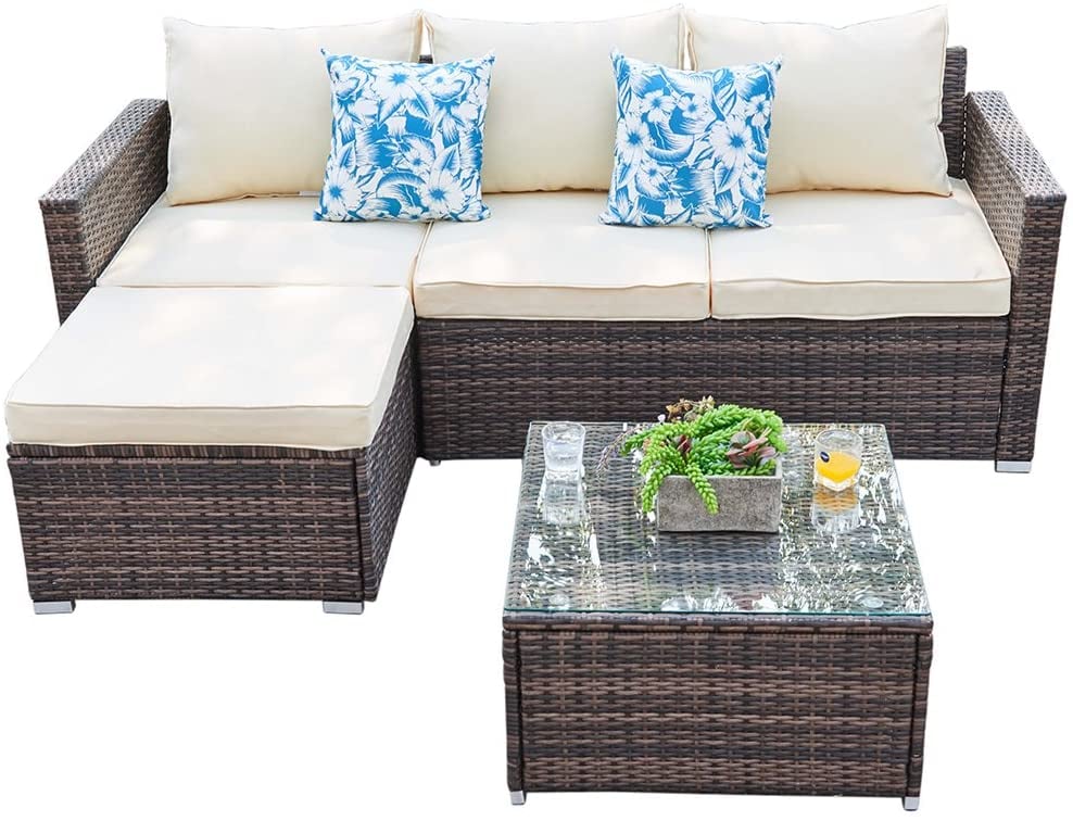 Outdoor Sectional Furniture Sofa Set 3 Piece