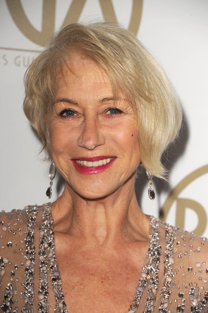 Helen Mirren looked fresh-faced on the red carpet.