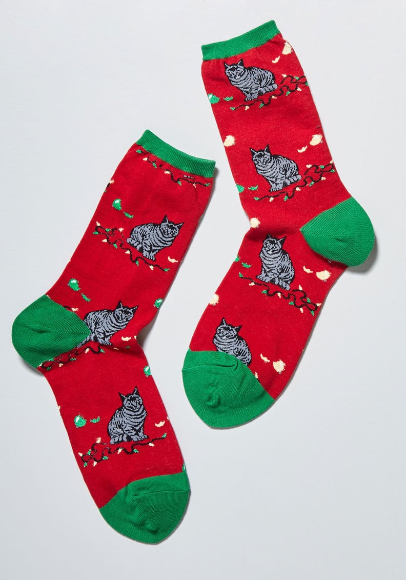 Festive Mess Cat Socks