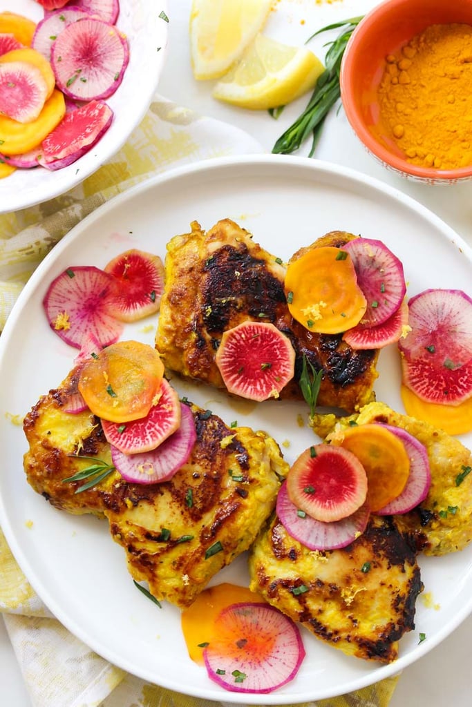 Turmeric Chicken With Lemon Radish Salad