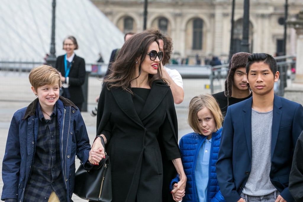 Angelina Jolie and Kids at the Louvre in Paris January 2018