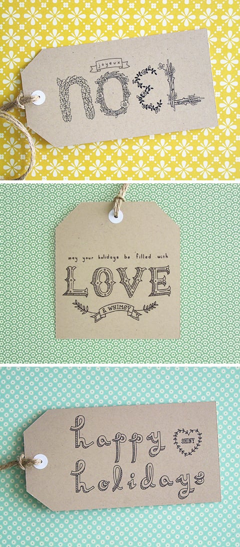 Typographic Gift Tags