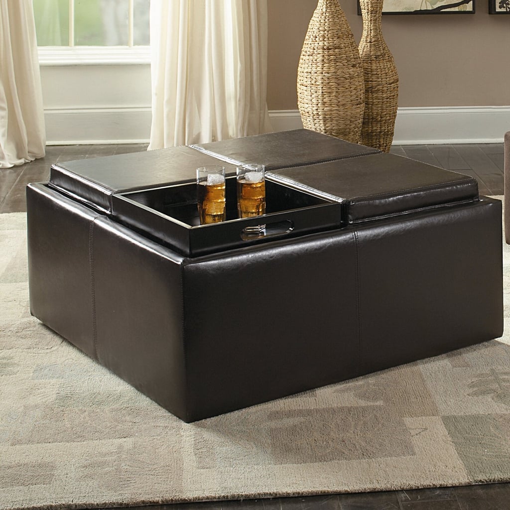 Aswathanarayanan Leather Storage Ottoman