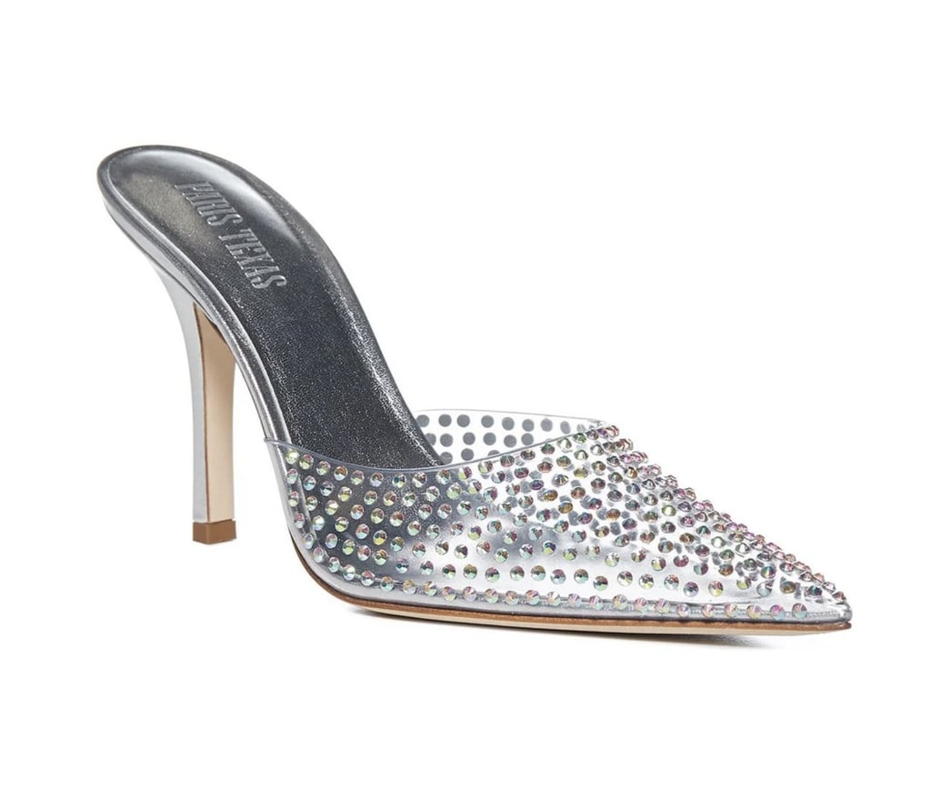 Paris Texas Hollywood Embellished PVC Mules in Iridescent