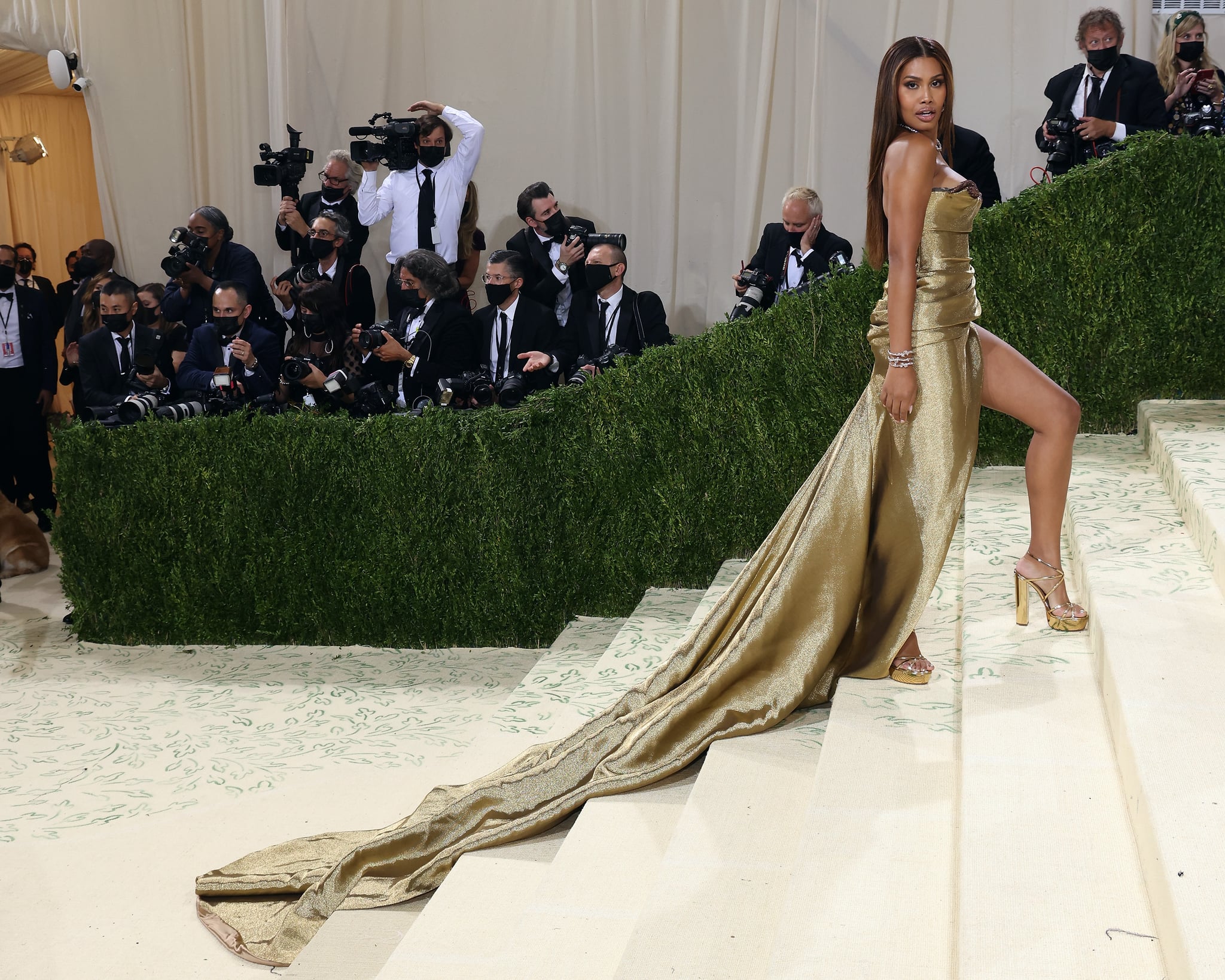 NEW YORK, NEW YORK - SEPTEMBER 13: Leyna Bloom attends the 2021 Met Gala benefit 