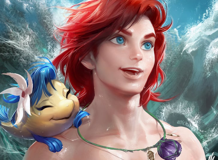 Gender-Flipped Disney Princess Paintings