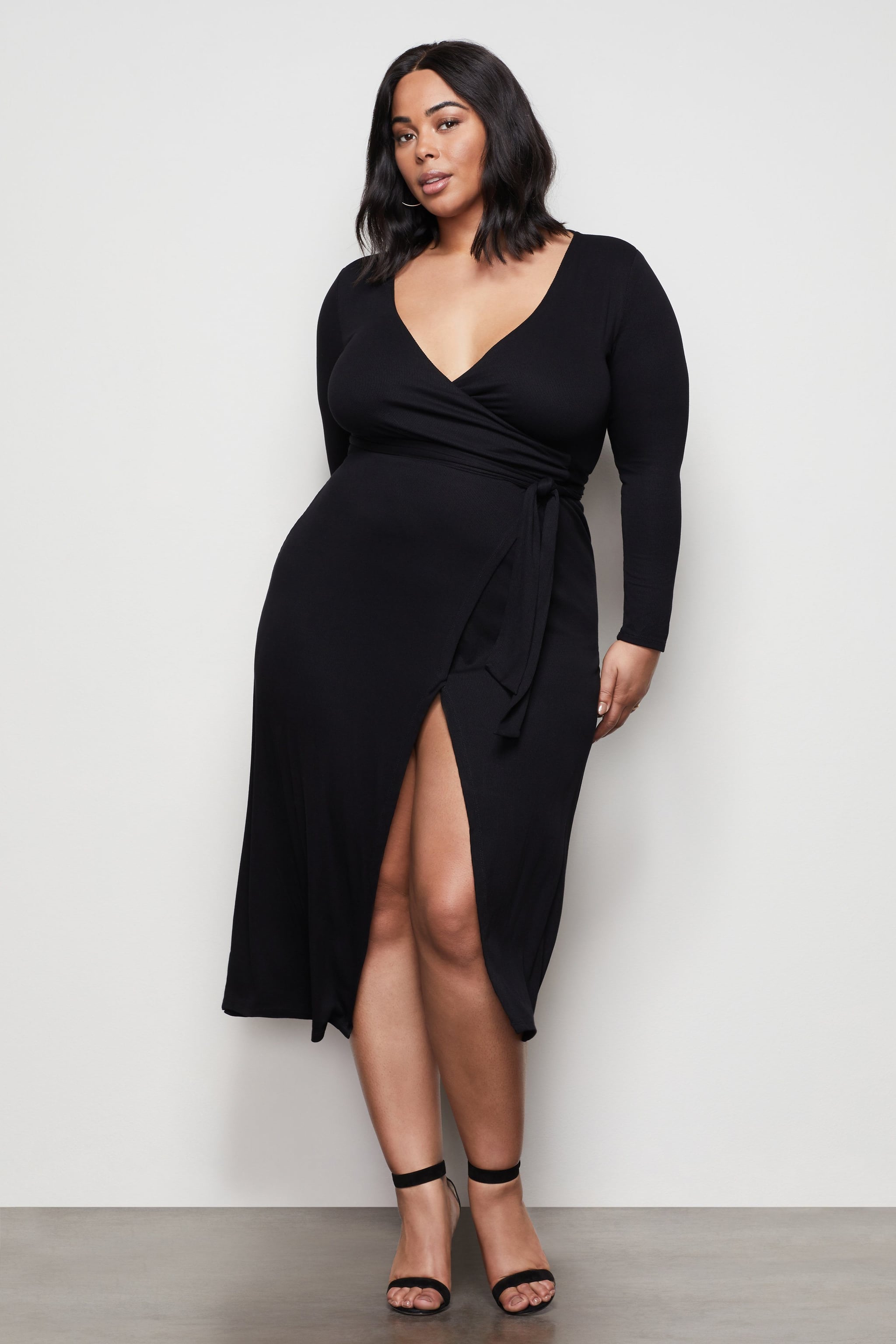 Good American Strong Shoulder Wrap Dress 20 Cute Size Inclusive