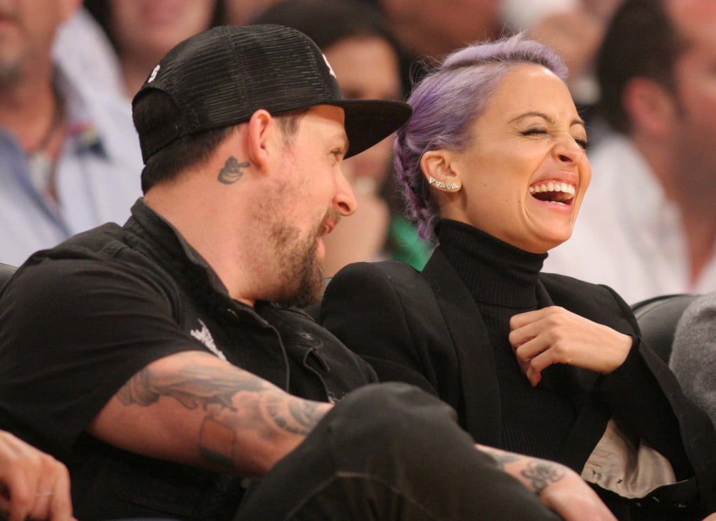 Nicole Richie had a giggle fest with Joel Madden at an LA Lakers game.