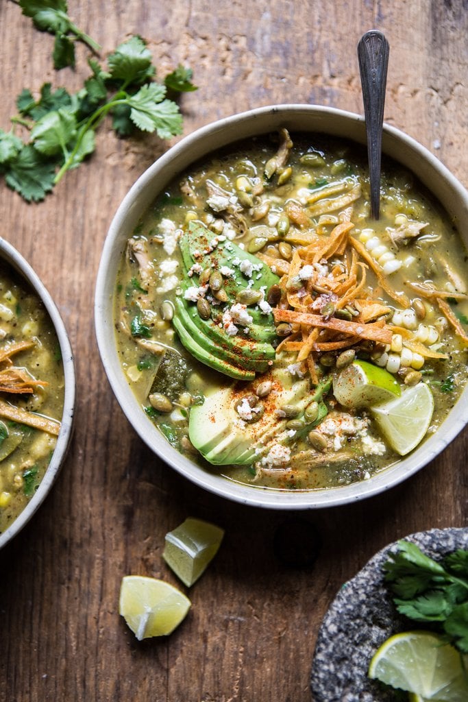 Crockpot Salsa Verde Chicken Pozole