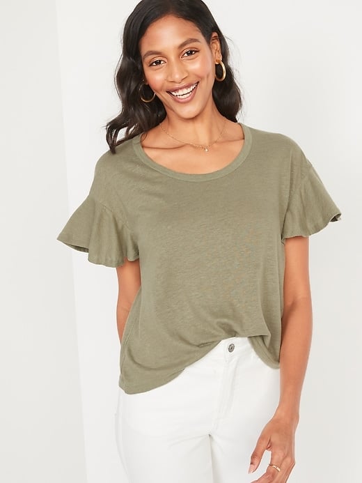 Old Navy Scoop-Neck Linen-Jersey Easy T-Shirt