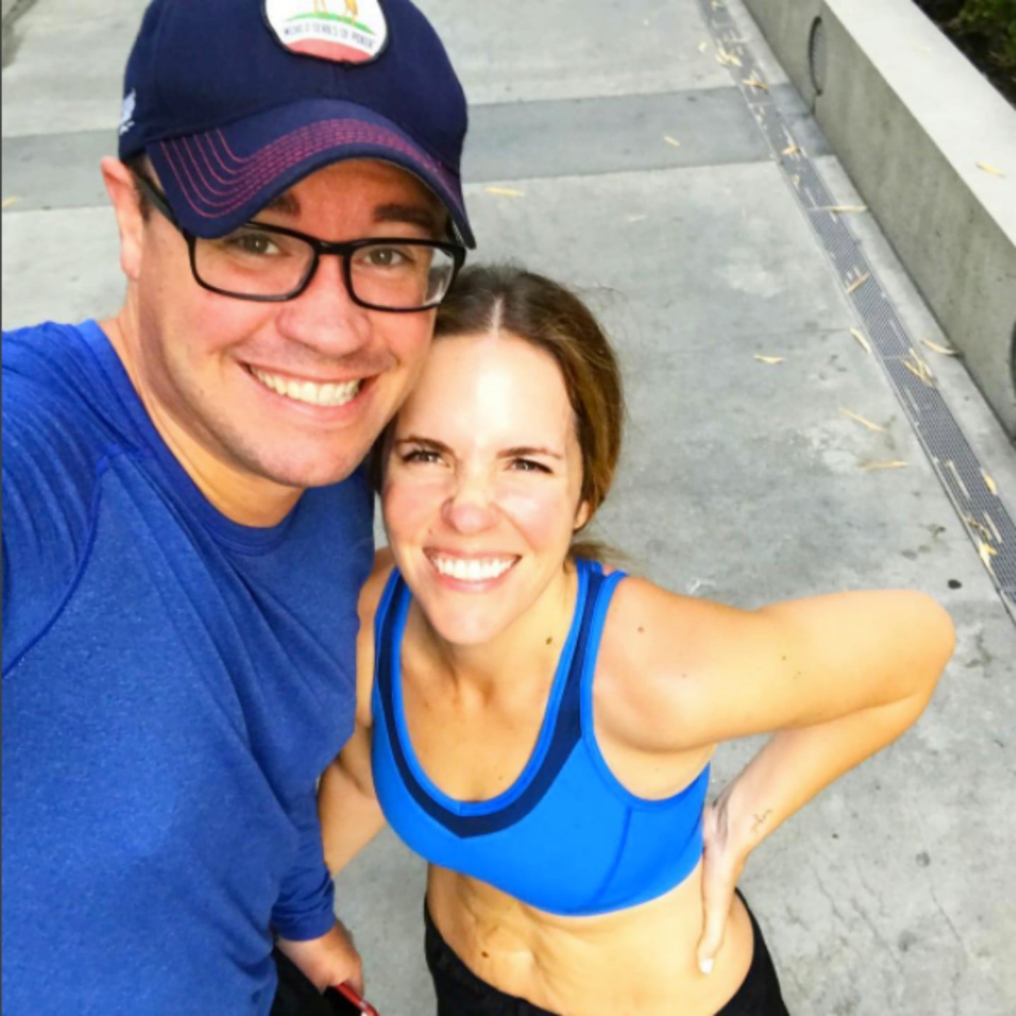 running in just a sports bra