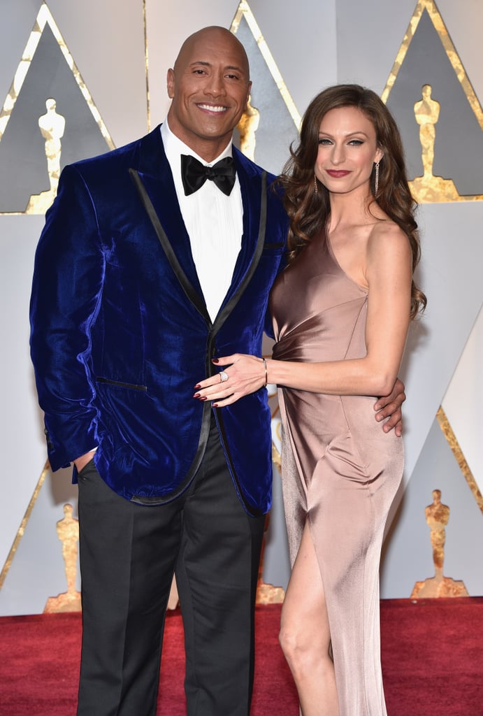 Dwayne Johnson and Lauren Hashian at the 2017 Oscars